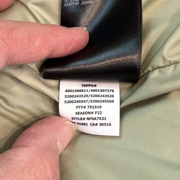 The North Face Rusta Puffer Jacket Mens Medium Tea Green Black Winter Coat NWT - Picture 8 of 16